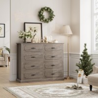 Finetones Grey Dresser Chest Of Drawers Farmhouse Dresser Wood Dresser 8 Drawer Dresser With Steel Handles Modern Dresser Draw