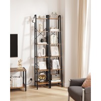 Hzuaneri Ladder Shelf Bookshelf Bookcase Freestanding Corner Storage Shelve With 2 Hooks For Home Office Living Room Kitchen