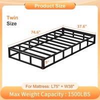 Husleephu Twin Box Spring 9 Inch High Profile Metal Box Spring Twin Bed Base With Fabric Cover Sturdy Mattress Foundation Eas