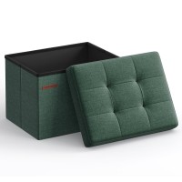 Songmics Small Folding Storage Ottoman Foot Rest Stool 122 X 161 X 122 Inches 286 Lb Load Capacity For Living Room Bedro