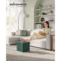 Songmics Small Folding Storage Ottoman Foot Rest Stool 122 X 161 X 122 Inches 286 Lb Load Capacity For Living Room Bedro