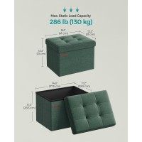 Songmics Small Folding Storage Ottoman Foot Rest Stool 122 X 161 X 122 Inches 286 Lb Load Capacity For Living Room Bedro