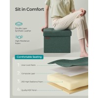 Songmics Small Folding Storage Ottoman Foot Rest Stool 122 X 161 X 122 Inches 286 Lb Load Capacity For Living Room Bedro