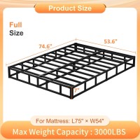 Husleephu Full Size Box Spring Metal Full Box Spring 7 Inch Bed Base With Fabric Cover Sturdy Mattress Foundation Easy Assemb