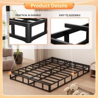 Husleephu Full Size Box Spring Metal Full Box Spring 7 Inch Bed Base With Fabric Cover Sturdy Mattress Foundation Easy Assemb