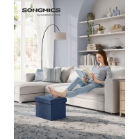 Songmics Small Folding Storage Ottoman Foot Rest Stool 122 X 161 X 122 Inches 286 Lb Load Capacity For Living Room Bedro