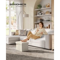 Songmics Small Folding Storage Ottoman Foot Rest Stool 122 X 161 X 122 Inches 286 Lb Load Capacity For Living Room Bedro