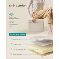 Songmics Small Folding Storage Ottoman Foot Rest Stool 122 X 161 X 122 Inches 286 Lb Load Capacity For Living Room Bedro