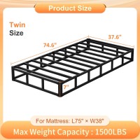 Husleephu Twin Box Spring Metal Box Spring Twin 7 Inch Bed Base With Fabric Cover Sturdy Mattress Foundation Easy Assembly N