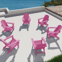 Serwall Folding Chair Patio Chair Set Of 6 Lawn Chair Outdoor Light Pink