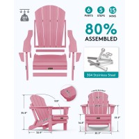 Serwall Folding Chair Patio Chair Set Of 6 Lawn Chair Outdoor Light Pink