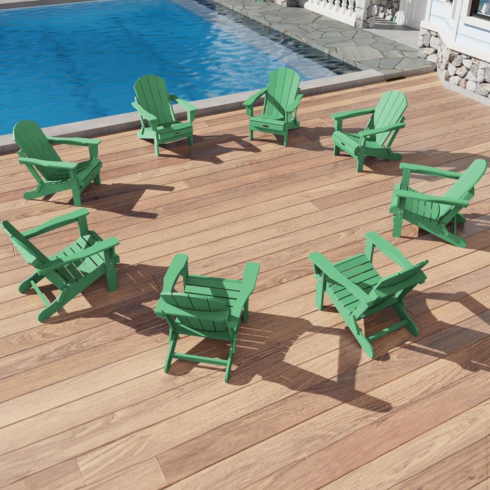 Serwall Foldable Adirondack Chair Set Of 8 For Patio Garden Outdoors Fire Pitmint