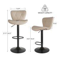 Nalupatio Modern Bar Stool Set Of 4 Adjustable Faux Leather Upholstered Swivel Counter Stools Counter Height Barstools With Ba