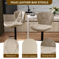 Nalupatio Modern Bar Stool Set Of 4 Adjustable Faux Leather Upholstered Swivel Counter Stools Counter Height Barstools With Ba