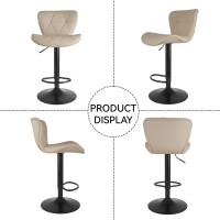 Nalupatio Modern Bar Stool Set Of 4 Adjustable Faux Leather Upholstered Swivel Counter Stools Counter Height Barstools With Ba