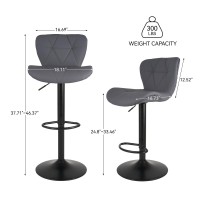 Nalupatio Modern Bar Stool Set Of 2 Adjustable Faux Leather Upholstered Swivel Counter Stools Counter Height Barstools With Ba