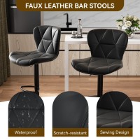 Nalupatio Modern Bar Stool Set Of 4 Adjustable Faux Leather Upholstered Swivel Counter Stools Counter Height Barstools With Ba