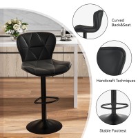 Nalupatio Modern Bar Stool Set Of 4 Adjustable Faux Leather Upholstered Swivel Counter Stools Counter Height Barstools With Ba