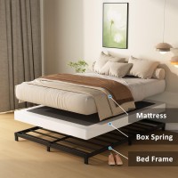 Diaoutro King Size Box Spring 4 Inch Heavy Duty Bed Base With Fabric Cover No Noise Mattress Foundation For Bed Easy Assembly