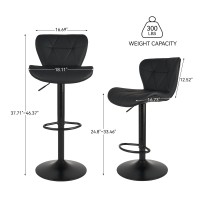 Nalupatio Modern Bar Stool Set Of 2 Adjustable Faux Leather Upholstered Swivel Counter Stools Counter Height Barstools With Ba