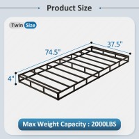 Diaoutro 4 Inch Heavy Duty Twin Box Spring With Fabric Cover No Noise Mattress Foundation Strong Metal Frame Easy Assembly B