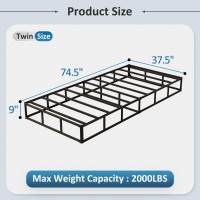 Diaoutro 9 Inch Heavy Duty Twin Box Spring With Fabric Cover No Noise Mattress Foundation Strong Metal Frame Easy Assembly B