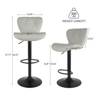 Nalupatio Modern Bar Stool Set Of 4 Adjustable Faux Leather Upholstered Swivel Counter Stools Counter Height Barstools With Ba