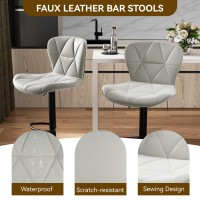 Nalupatio Modern Bar Stool Set Of 4 Adjustable Faux Leather Upholstered Swivel Counter Stools Counter Height Barstools With Ba