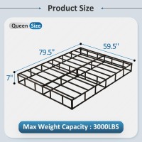 Diaoutro 7 Inch Queen Box Spring With Fabric Cover No Noise Mattress Foundation For Bed Heavy Duty Bed Base Easy Assembly Bl