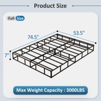 Diaoutro 7 Inch Full Size Box Spring With Fabric Cover No Noise Mattress Foundation Heavy Duty Bed Base Easy Assembly Black