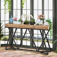 Tribesigns 55 Inches Console Table, Farmhouse Sofa Table Wood Entryway Table With Unique Metal Base, Behind The Couch Table Foyer Table, Industrial Accent Table For Hallway, Living Room, Entrance