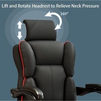 Office Chair, Ergonomic Office Chair, 7 Point Massage Computer Desk Chair, Pu Leather Executive Chair, Adjustable Backrest and Footrest, Video Game Chair Adult Recliner Chair