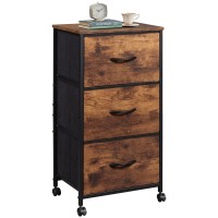 Wlive Dresser With 3 Drawers Fabric Nightstand Cabinet With Wheels Organizer Storage Dresser For Bedroom Office Closets St