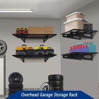 2Pack 15X3Ft Garage Shelving 177Inchby358Inch Wall Shelf Garage Storage Rack Wall Mounted Floating Shelves Black