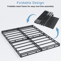 Hobinche Full Box Spring 4 Inch High Profile Box Spring For Full Bed Sturdy Metal Frame Mattress Foundation Easy Assembly Q