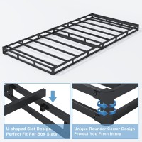 Hobinche Twin Box Spring 4 Inch High Profile Box Spring For Twin Bed Sturdy Metal Frame Mattress Foundation Easy Assembly Q