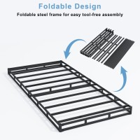 Hobinche Twin Box Spring 4 Inch High Profile Box Spring For Twin Bed Sturdy Metal Frame Mattress Foundation Easy Assembly Q