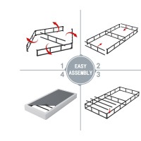 Hobinche Twin Box Spring 7 Inch High Profile Box Spring For Twin Bed Sturdy Metal Frame Mattress Foundation Easy Assembly Q