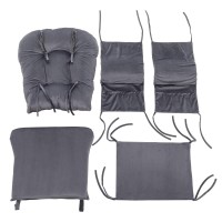 Glider Rocker Replacement Cushions, 5Pcs Velvet Glider Rocking Chair Cushions With Storage Pocket, Washable Glider Cushions Replacement Set For Use In Glider Rocking Chai (Color : Curry)