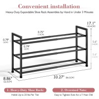 Bumusty 3Tier Expandable Shoe Rack For Closet 1833 Adjustable Shoe Rack For Small Space Small Shoe Organizer For Front Do