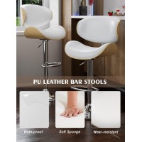 Yafiti Swivel Bar Stools For Kitchen Counter Adjustable Bentwood Barstools Modern Pu Leather Upholstered Bar Chair With Back A