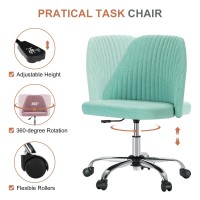 Office Desk Chair Modern Cute Rolling Vanity Swivel Task Seating With Wheels Comfortable Back Seat Armless For Home Bedrooms