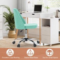 Office Desk Chair Modern Cute Rolling Vanity Swivel Task Seating With Wheels Comfortable Back Seat Armless For Home Bedrooms