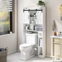 Over The Toilet Storage Cabinet Farmhouse Storage Cabinet Over Toilet With Sliding Doors Home Spacesaving Toilet Rack For Bat