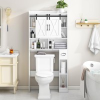 Over The Toilet Storage Cabinet Farmhouse Storage Cabinet Over Toilet With Sliding Doors Home Spacesaving Toilet Rack For Bat