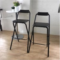 Folding Breakfast Bar Stool, Portable High Chair With Backrest, Folding Kitchen Bar Stool For Adults, Counter Height Bar Chair Stool For Camping Office Party (Size : 30In/75Cm)