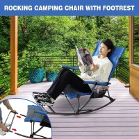 Wkfamout 2 Pack Folding Rocking Camping Chair With Foot Rest Portable Oversized Padded Rocking Chair For Outdoor Camp Garden L