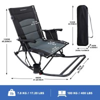 Wkfamout 2 Pack Folding Rocking Camping Chair With Foot Rest Portable Oversized Padded Rocking Chair For Outdoor Camp Garden L