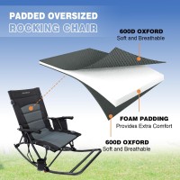 Wkfamout 2 Pack Folding Rocking Camping Chair With Foot Rest Portable Oversized Padded Rocking Chair For Outdoor Camp Garden L