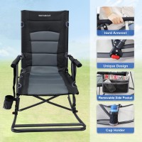 Wkfamout 2 Pack Folding Rocking Camping Chair With Foot Rest Portable Oversized Padded Rocking Chair For Outdoor Camp Garden L